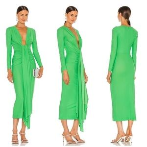 Solace London Lorena Midi Dress in Bright Green